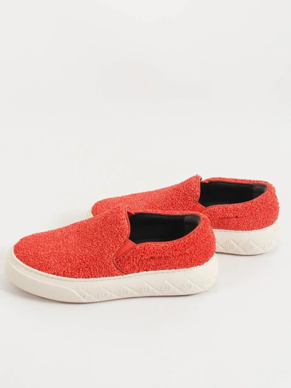 Tory Burch Orange Raffia Slip-On Sneakers Size 6.5